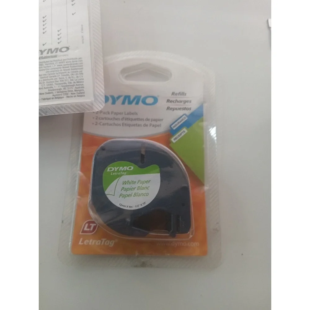 2 Dymo Paper Labels Refill Tape 1/2